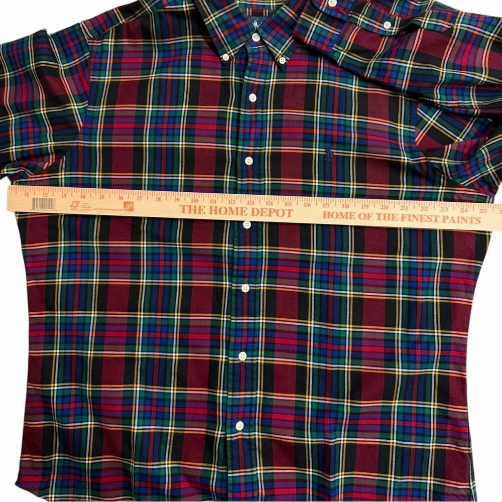 Ralph Lauren Plaid Flannel Button Down Shirt Multicolor Tartan Classic Fit Large - Picture 6 of 9